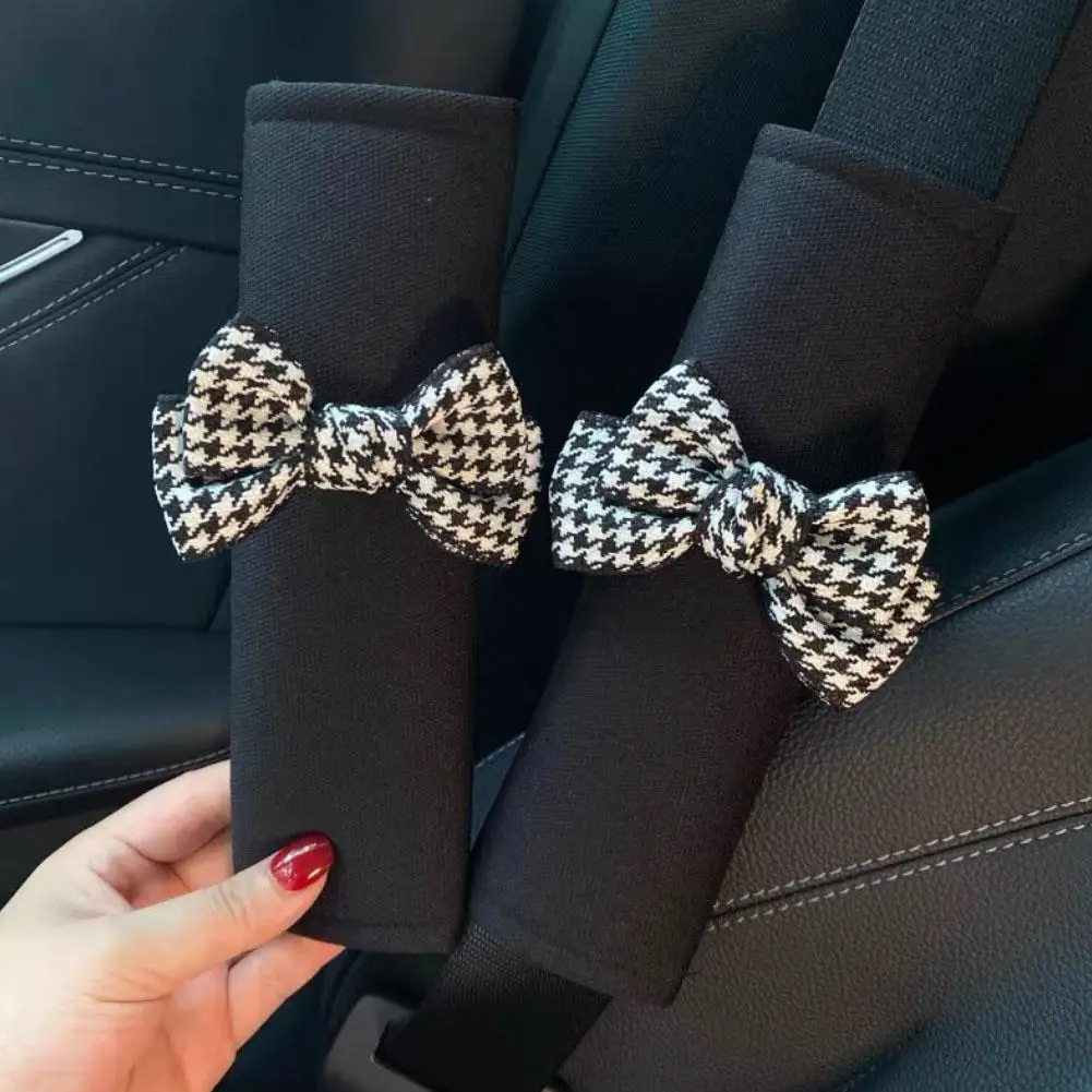 Car Comfortable Seat Belt Cover Cute Bow Tie Seat Belt Shoulder Pad Auto Interior Shoulder Seat Belt Decor Protector Cover