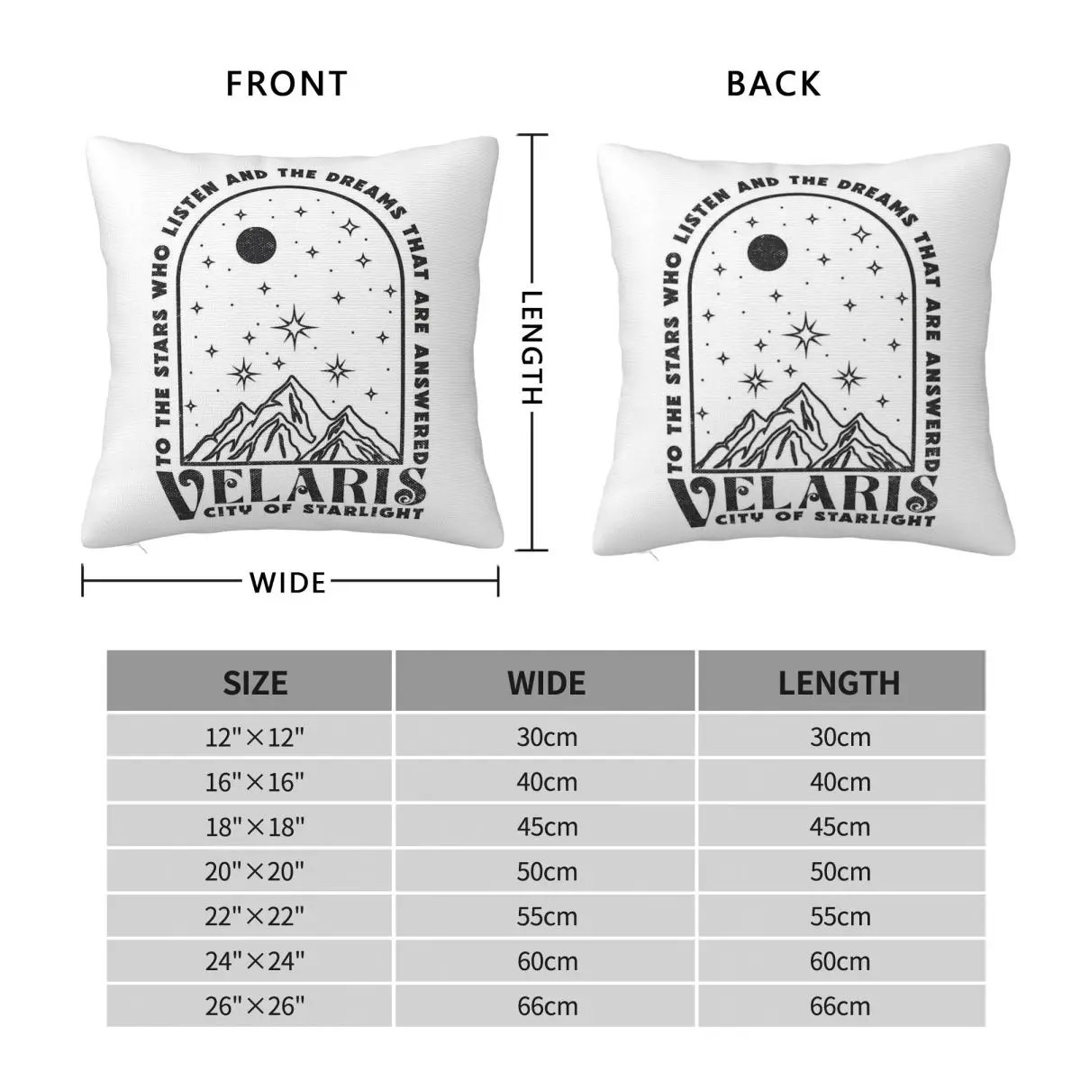 A Court Of Thorns And Roses Velaris Square Pillowcase Polyester Linen Velvet Creative Zip Decorative Home Wholesale
