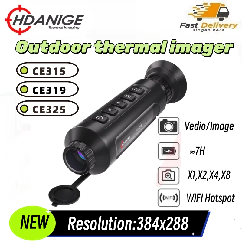 384x288 Resolution 15/19/25mm Handheld Thermal Monocular Sight Thermal Outdoor Hunting Focal Length Night Vision Thermal Camera