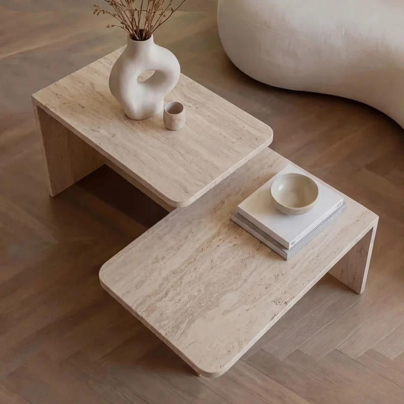 Natural stonecoffee table suitable for home use rooms. vintage minimalist design, with touch modern luxury sense sophistication.