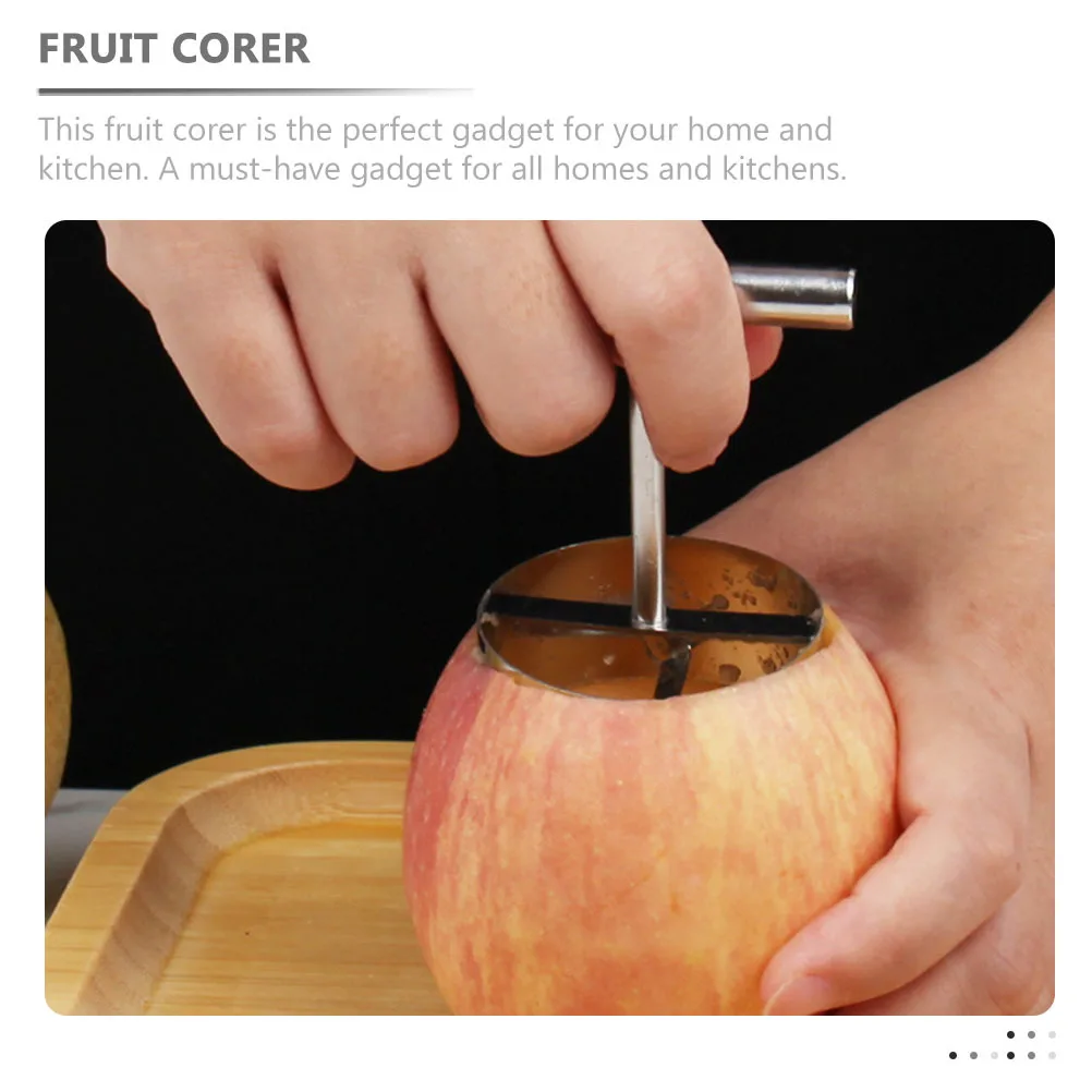 

2 шт., инструмент для сердцевины для фруктов из нержавеющей стали, эргономичная ручка, портативные кухонные гаджеты, груша, ананас, яблоко, многофункциональное отверстие