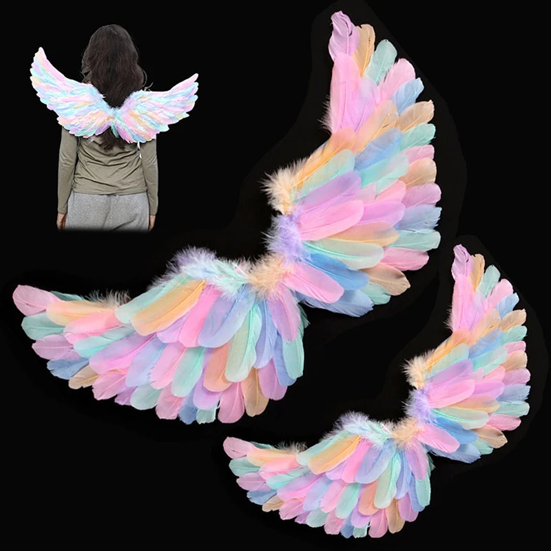 Swallow Colorful Angel Feather Wings Halo Magic Wands Cosplay Elastic Straps Kids Adult Wedding Halloween Christmas Birthday Par