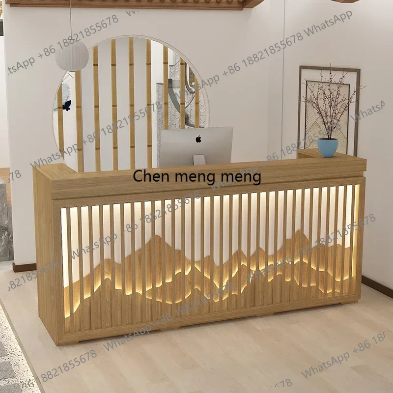 Log Type Bar Counter Reception Desks Beauty Salon SPA Coffee Shop Checkstand Shop Counter Billiard Room Furniture