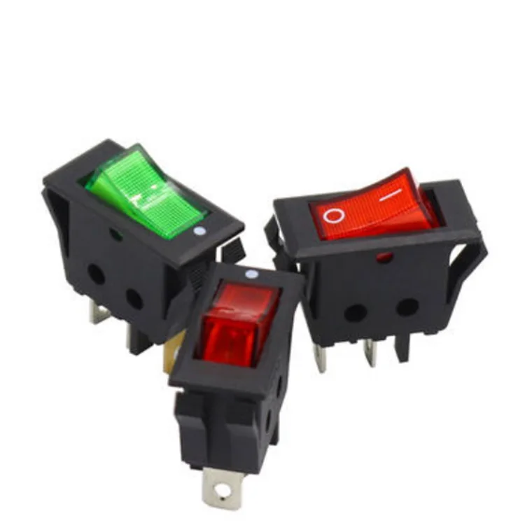 Red/Green AC 15A/250V 20A/125V ON-OFF 2 Position 3 pins SPST Boat Rocker Switch 31x16mm Red/Green AC 15A/250V 20A/125V ON-OFF 2