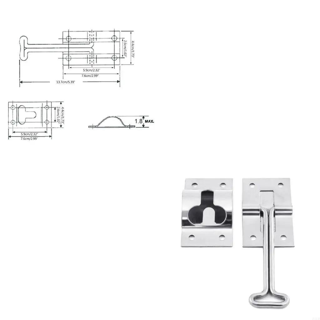 F1CF Stainless Steel Heavy-duty Capacity T-Style Entry Door Catch Holder for RV