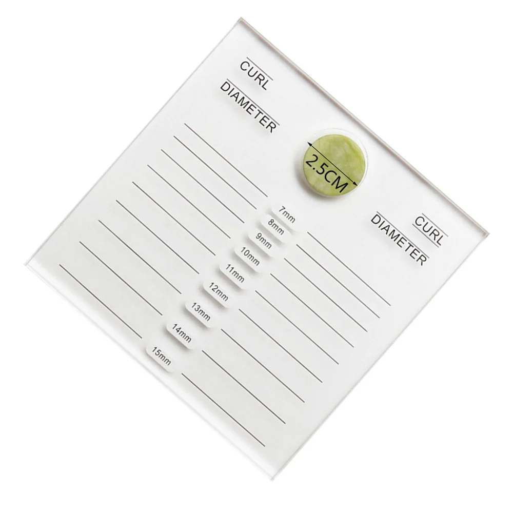 Placa de escala de cílios acrílico dupla face branca para extensão de cílios suporte de cola jade uso doméstico ferramenta cosmética