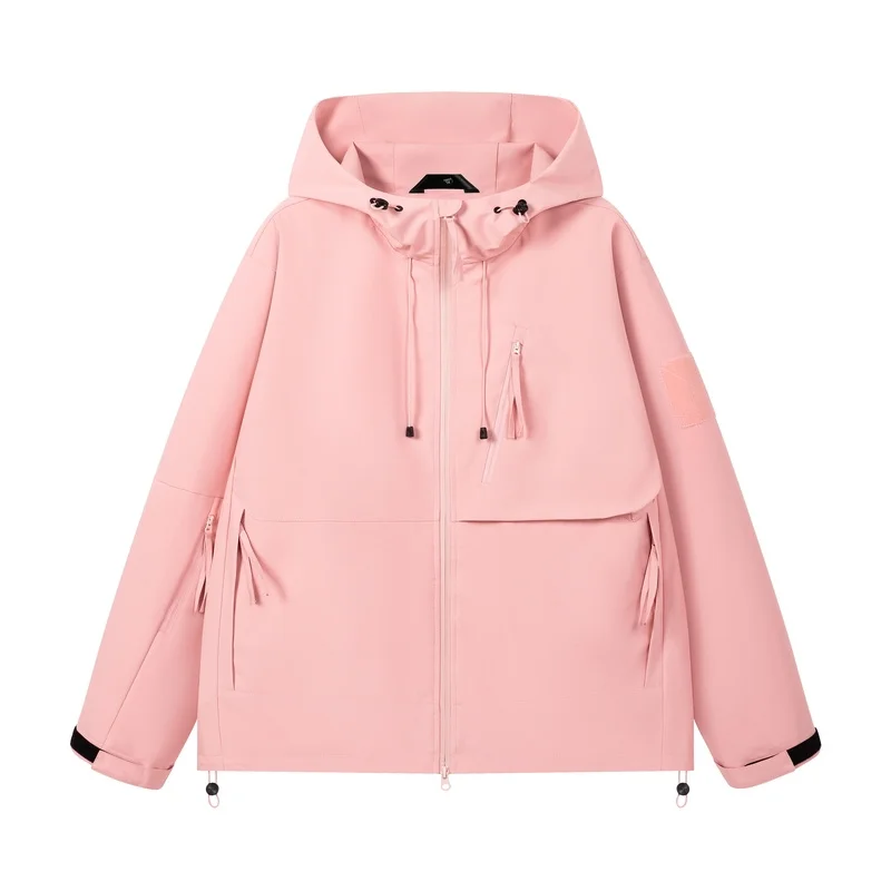 GIOIOGIOIOMen's Windbreaker，Spring and Autumn New Solid Color Hooded Waterproof Wear-Resistant Wrinkle-Resistant Men's Jacket