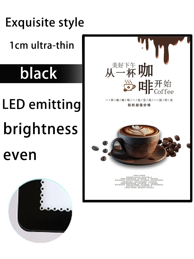 Ультратонкий рекламный светодиодный A3A4 магазина, лайтбокс с ярким меню, доска для заказа, дизайн и производство ценового списка.