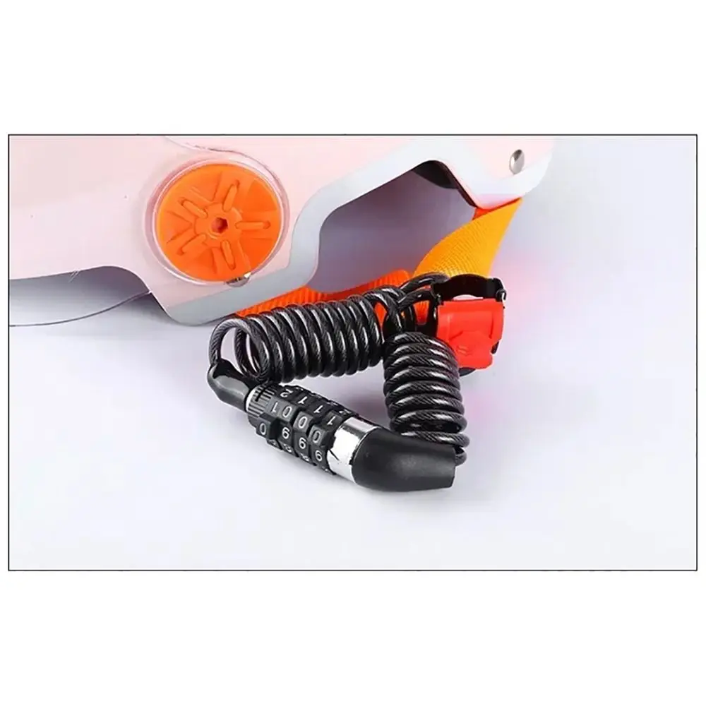 1Pcs 4 Digits Password Spring Bicycle Lock Portable Security Steel Wire Locks Anti-theft Mini Helmet Lock