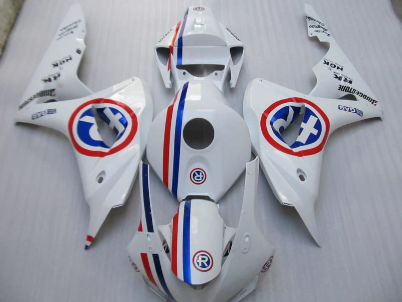 

Новый комплект обтекателей для литья под давлением для Honda CBR1000RR 2006 2007, белый, синий комплект обтекателей CBR 1000RR 06 07 OT04
