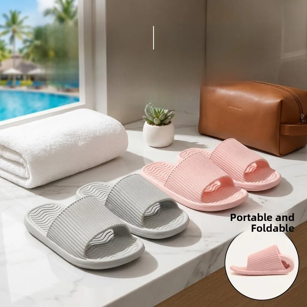 

Disposable Travel Slippers Portable Folding Bath Shoes Waterproof for Business Trips Hotel Use Comfortable Casual Slippers