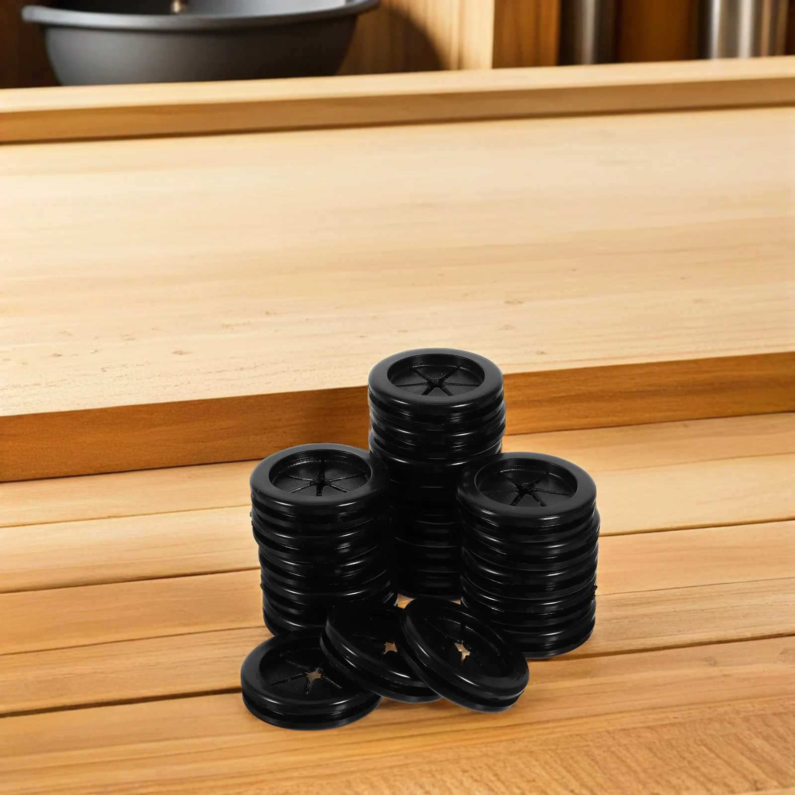 

20pcs Wire Protection Grommets Black Dual Sided Round Rubber Hole Plugs For Electrical Appliance Cord Management Split Cable