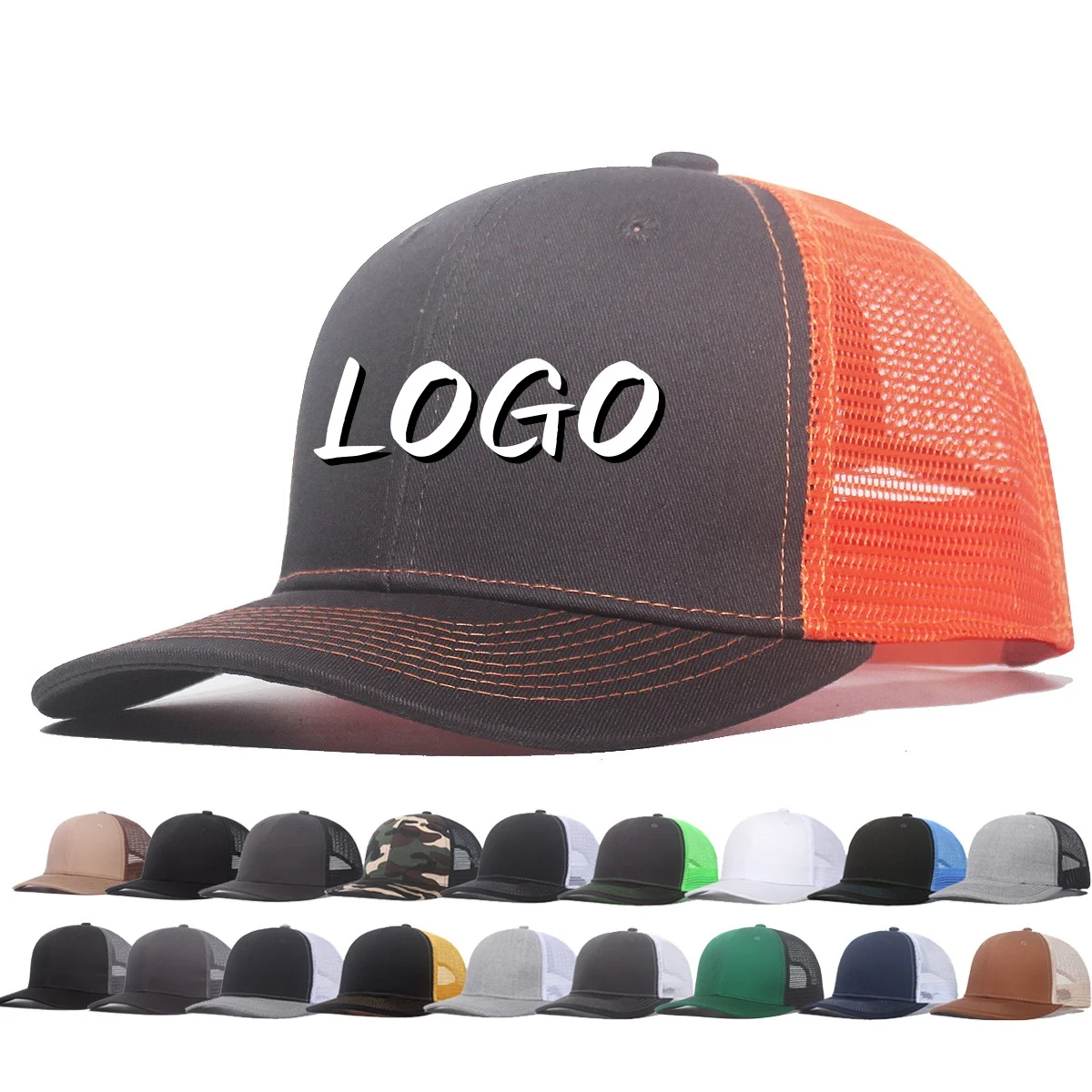 

New Fashion Slight Curved Brim Trucker Hats Men Custom Logo Summer Sunshade Sun Hat Women Breathable Mesh Baseball Cap Visor