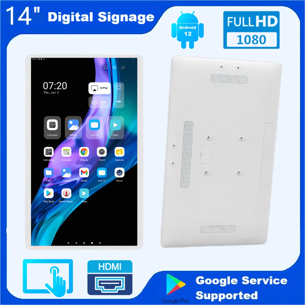 

14" Android 14 Smart Home Control Tablet, 1920*1080 4G+32G Commercial Tablet, POE Information Display, Kiosk KDS VESA Bracket