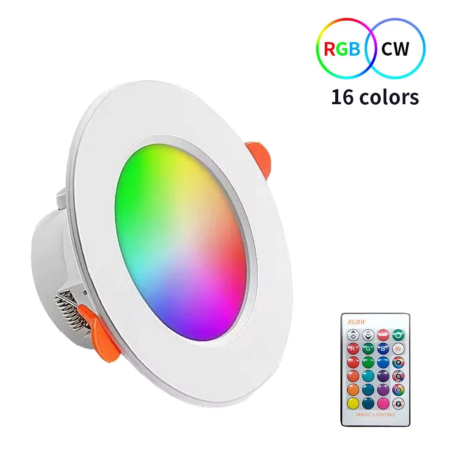 

10W/15W Smart LED Ceiling Lamp RGBCW Color Changing Dimmable Spotlight with Remote Control Indoor Round Recessed Downlight