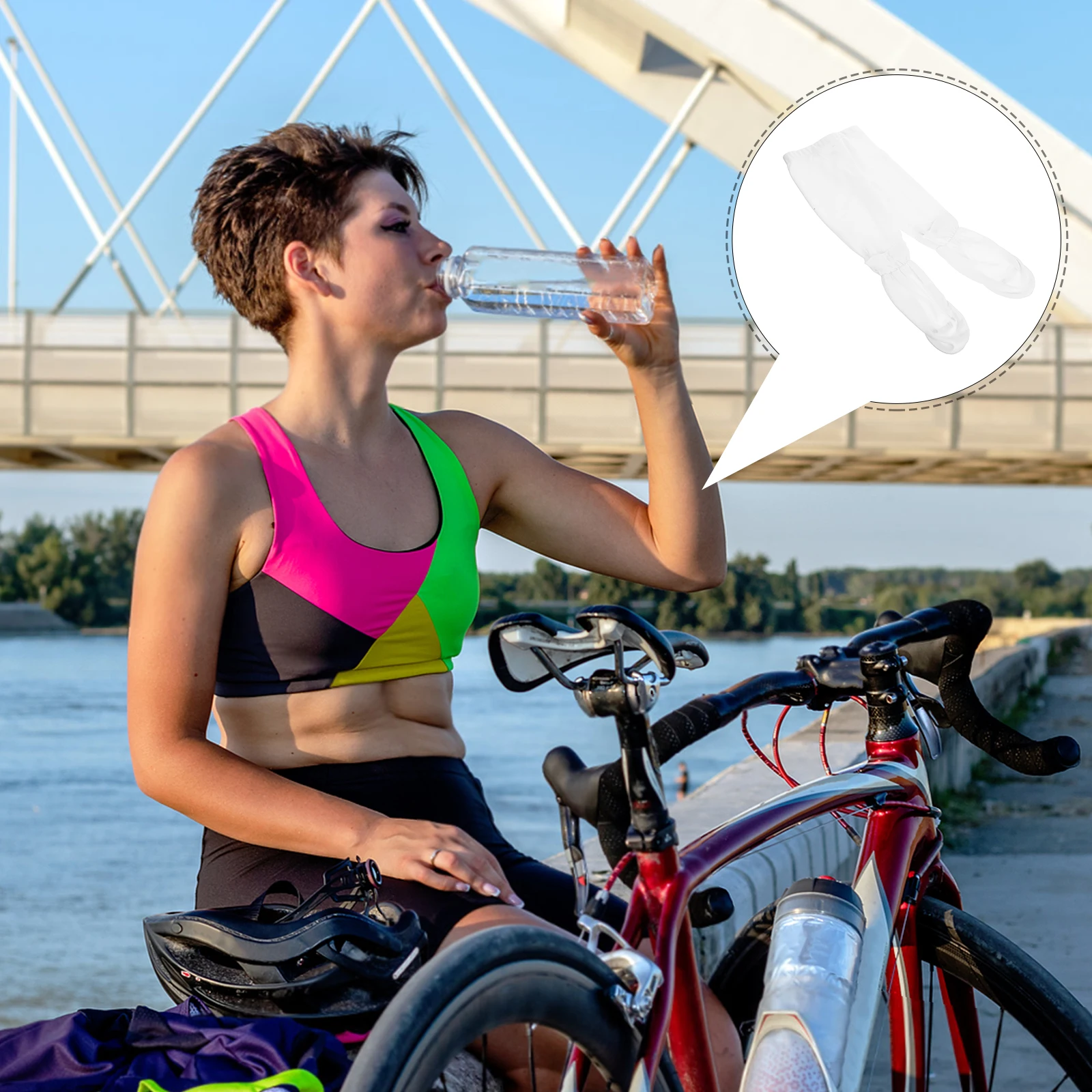 

Sunscreen Ice Silk Sleeves Arm Covers Protector Breathable Protectors Nylon for Cycling