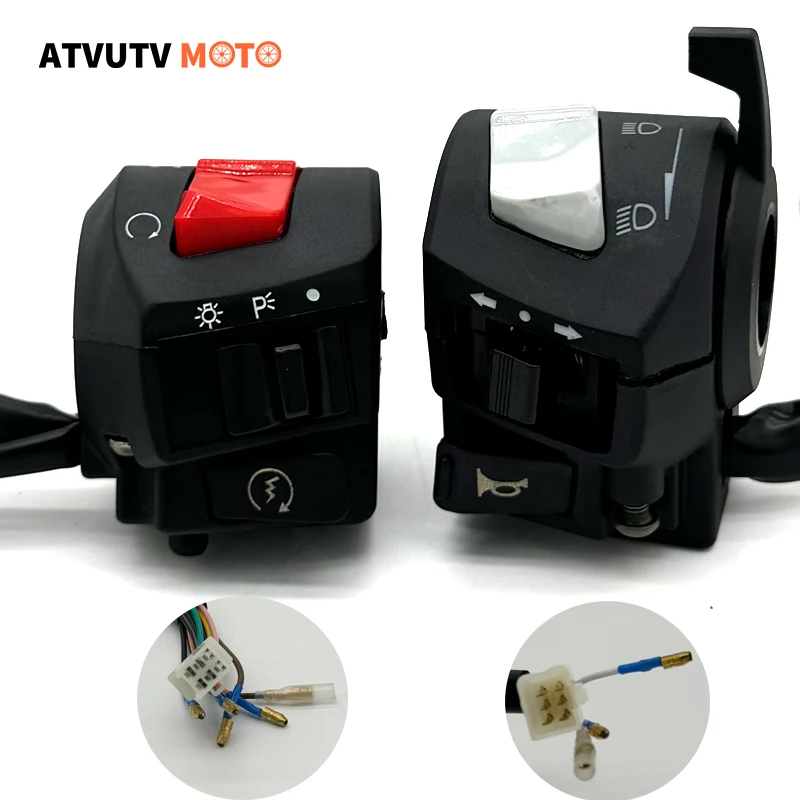 Interruptores de barra de manillar de motocicleta, bocina de luz antiniebla, señal de giro, botón de controlador de manillar de arranque eléctrico, 22mm, 7/8 pulgadas, GN125, HJ125, DM125