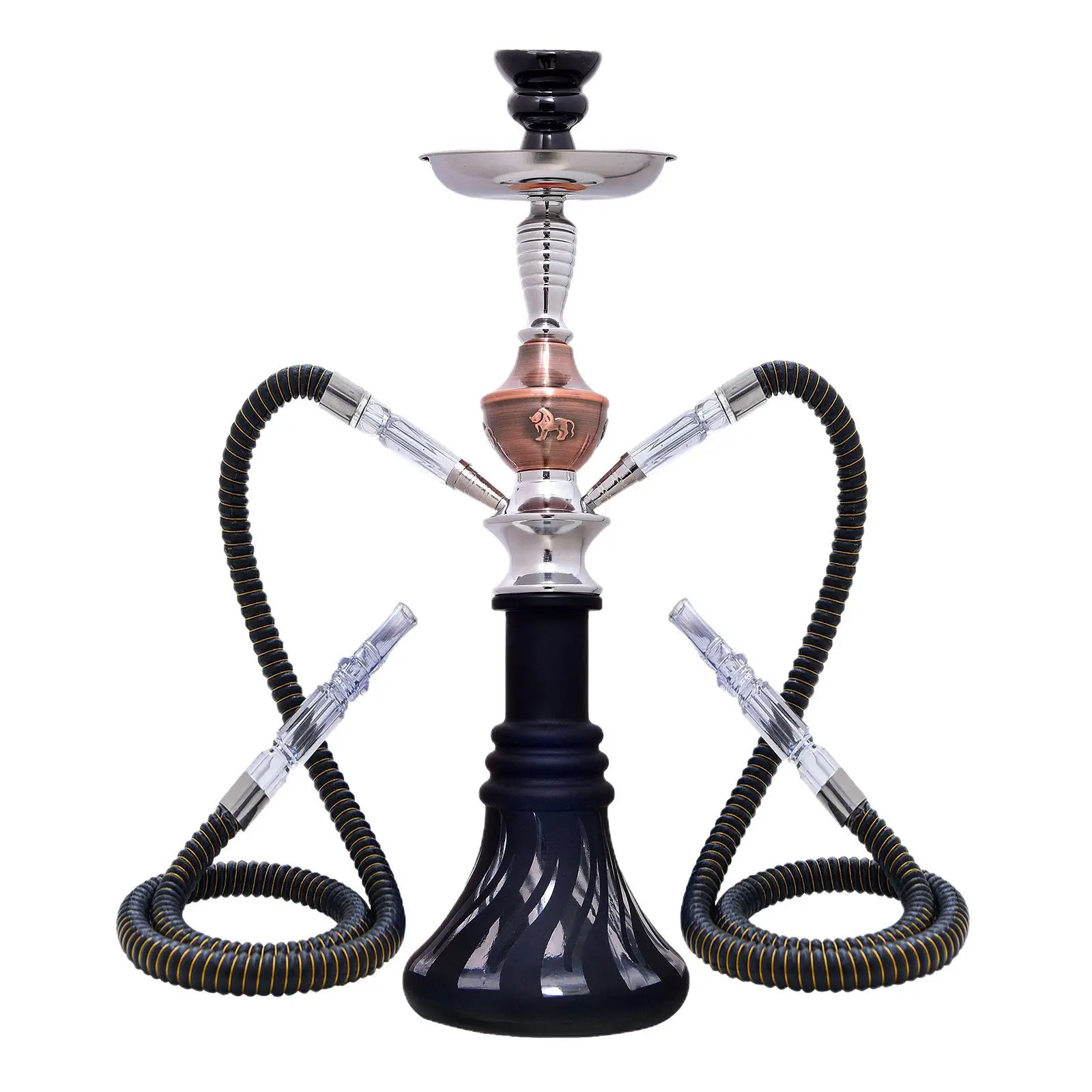 

Double-Tube Shisha Kett;e Set Arabic Hookah Set Medium Size 2 Tubes for Bars And KTV Multi-Tube Glass Waterpipe Kit for Sharing