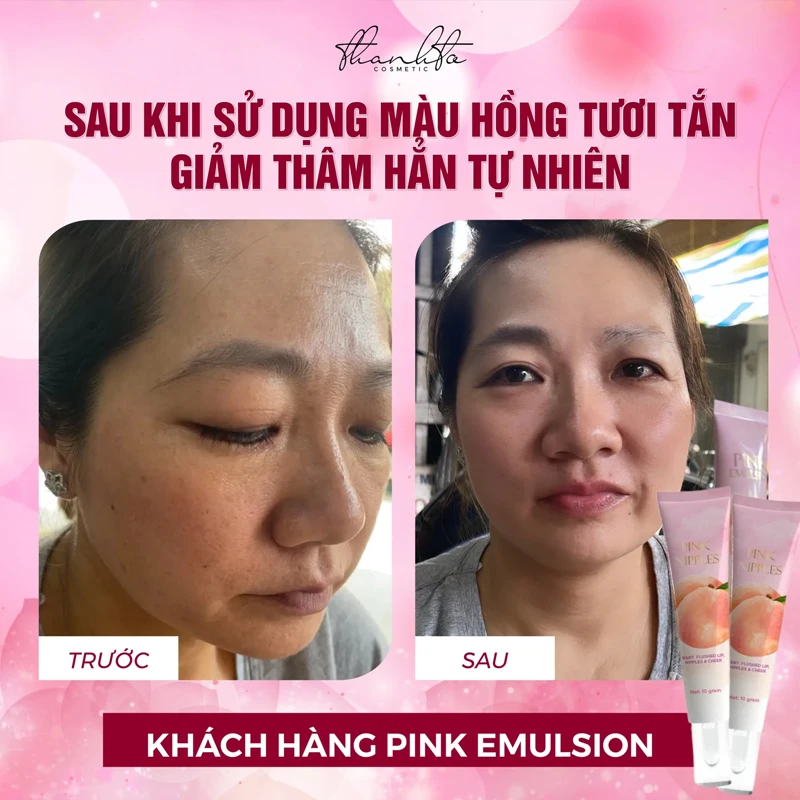 Kem Dưỡng Má Hồng Pink Emlsion 3in 1 Thanh Tô, Dưỡng ẩm, dưỡng da mềm mại, mịn màng, giảm thâm, Kem Hồng Nhũ Hoa, Môi, Má