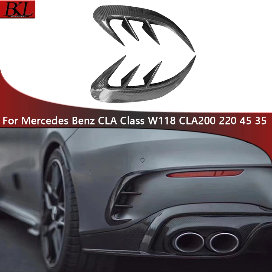 Carbon fiber later Car Parts Rear Bumper Spoiler For Mercedes Benz CLA Class W118 CLA200 220 CLA45 CLA35 Air Wind Knife Cover