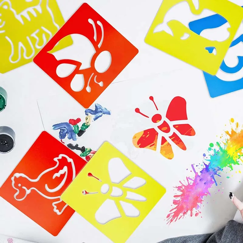 DIY Cartoon Shape Drawing Stencils for Educational Art