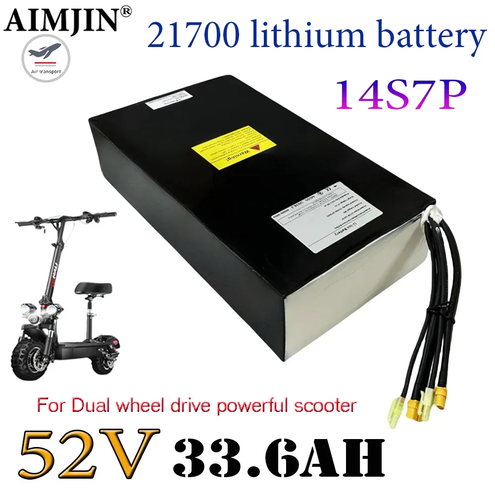 

52V 33.6Ah/33600mAh 21700 14S7P Rechargeable Lithium Battery Pack Suitable For Dual Drive Scooter Battery