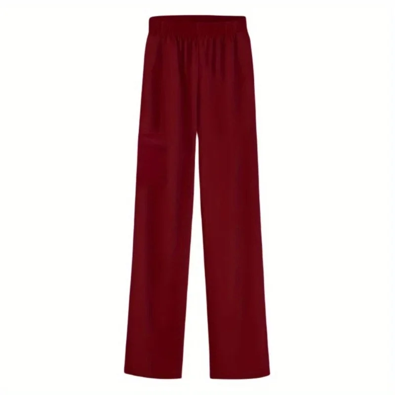 Pantaloni di nuovo stile per infermieri Pantaloni da lavoro estivi elastici a gamba dritta con vita regolabile