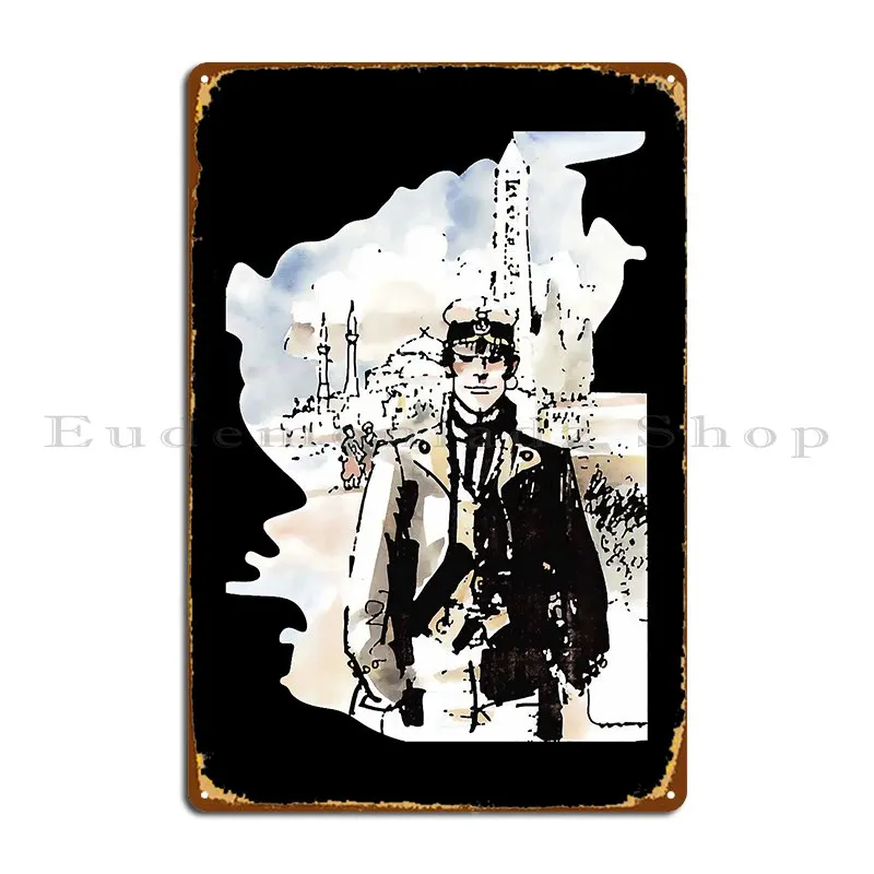 Corto Maltese Corto cómic europeo marinero Malta Hugo Pratt letrero de Metal platos de Pub divertidos decoración de pared personalizada cartel de estaño