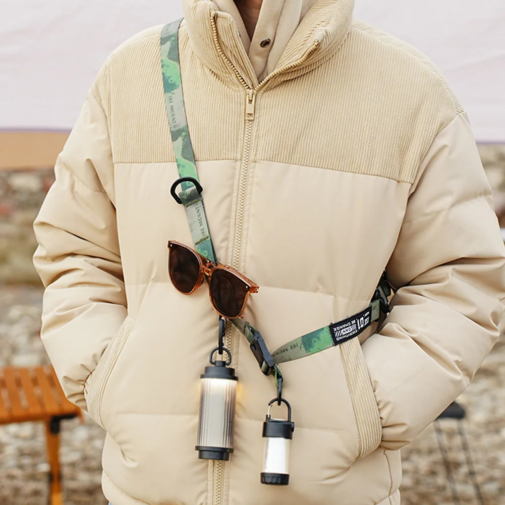 حزام حقيبة للتخييم في الهواء الطلق سريع الإصدار مع حلقة معلقة متعددة الوظائف وحزام حقيبة كروس قابل للتعديل #4