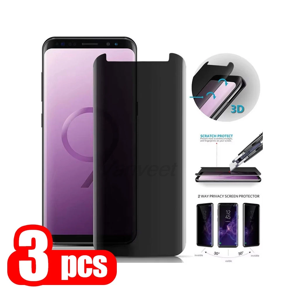 1-3PCS Privacy Screen Protector Curved For Samsung S23 Ultra S22 Ultra Tempered Glass Anti-Spy For Samsung Galaxy S22Ultra 5G