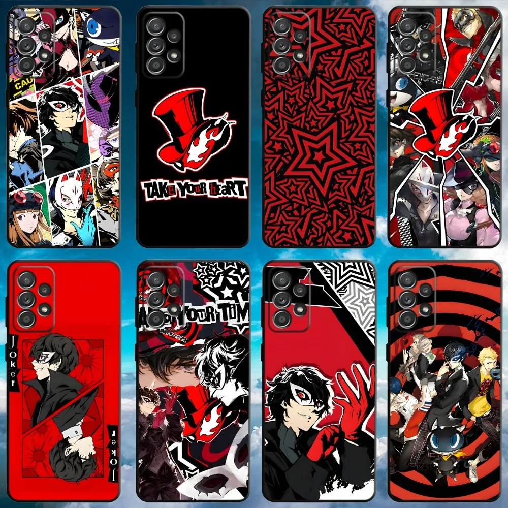 Game P5 Persona 5 Fanart Phone Case For Samsung S21,S22 Ultra,S20,S30 plus,S22 plus,S23,S30 ultra 5G Soft Black Cover