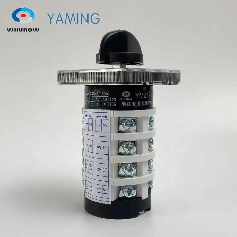 Rotary Knob 6 Position 0-6 YMZ12-20/4 Universal Manual Electrical Changeover Cam Switch 20A 690V 4 Section High Quality