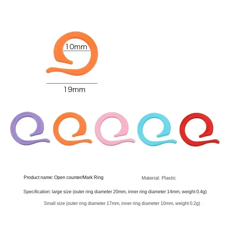 20pcs Plastic Knitting Stitch Markers Spiral Counting Buckle Random Color Clip Crochet Lock Knit Sewing Tool Accessories