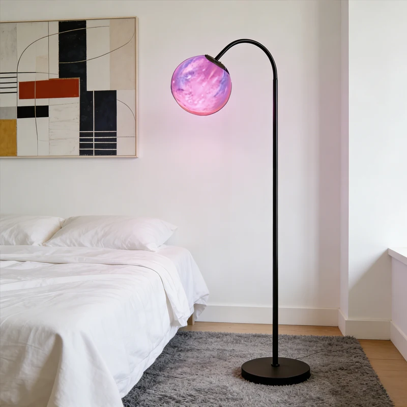 LED interstellar ball floor lighting, adjustable 360 degree floor reading light, floor lamp, bright floor lamp in the living roo