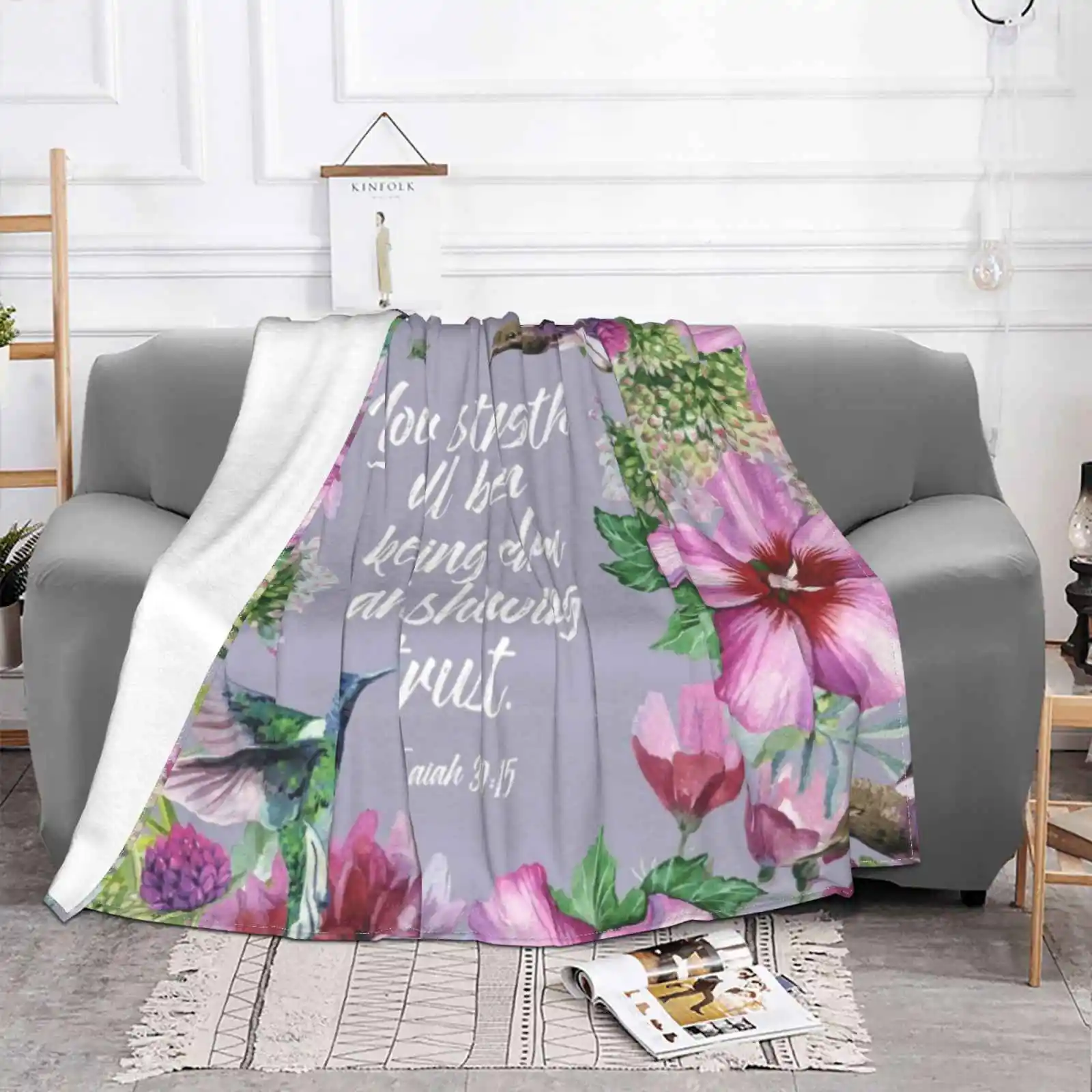 2021 Yeartext ( Hummingbirds And Flowers ) New Print Novelty Fashion Soft Warm Blanket 2021 Year Text Jw Jw Arts Jw Ideas Jw