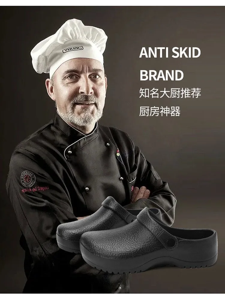 Modische unisexfarbene Schuhe für die Gastronomiebranche, bequem, leicht, strapazierfähig, wasserdicht, geeignet für Küchen und Krankenhäuser, lässige weiche Slipper-Flachschuhe. – Detail 11