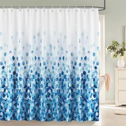 Minimalist Art Polyester Fabric Watercolor Leaves Plant with Floral Bathroom Decoration Shower Curtain 180*180CM with Hooks