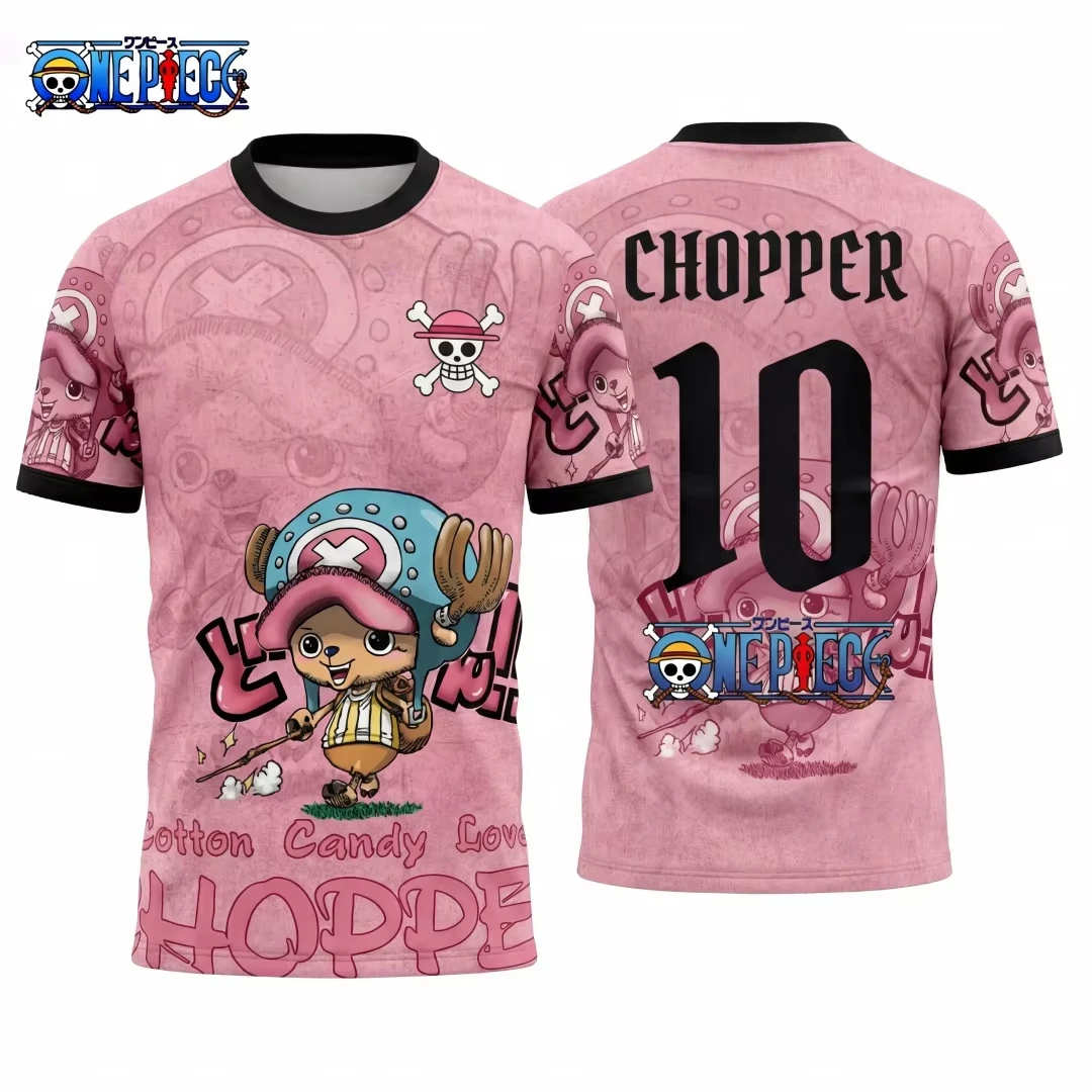 2026 One Piece Graphic T-shirt Japanese Anime Football Jerseys Sports Dry Quickly Men's T-Shirt Children's Clothing Tee Woman