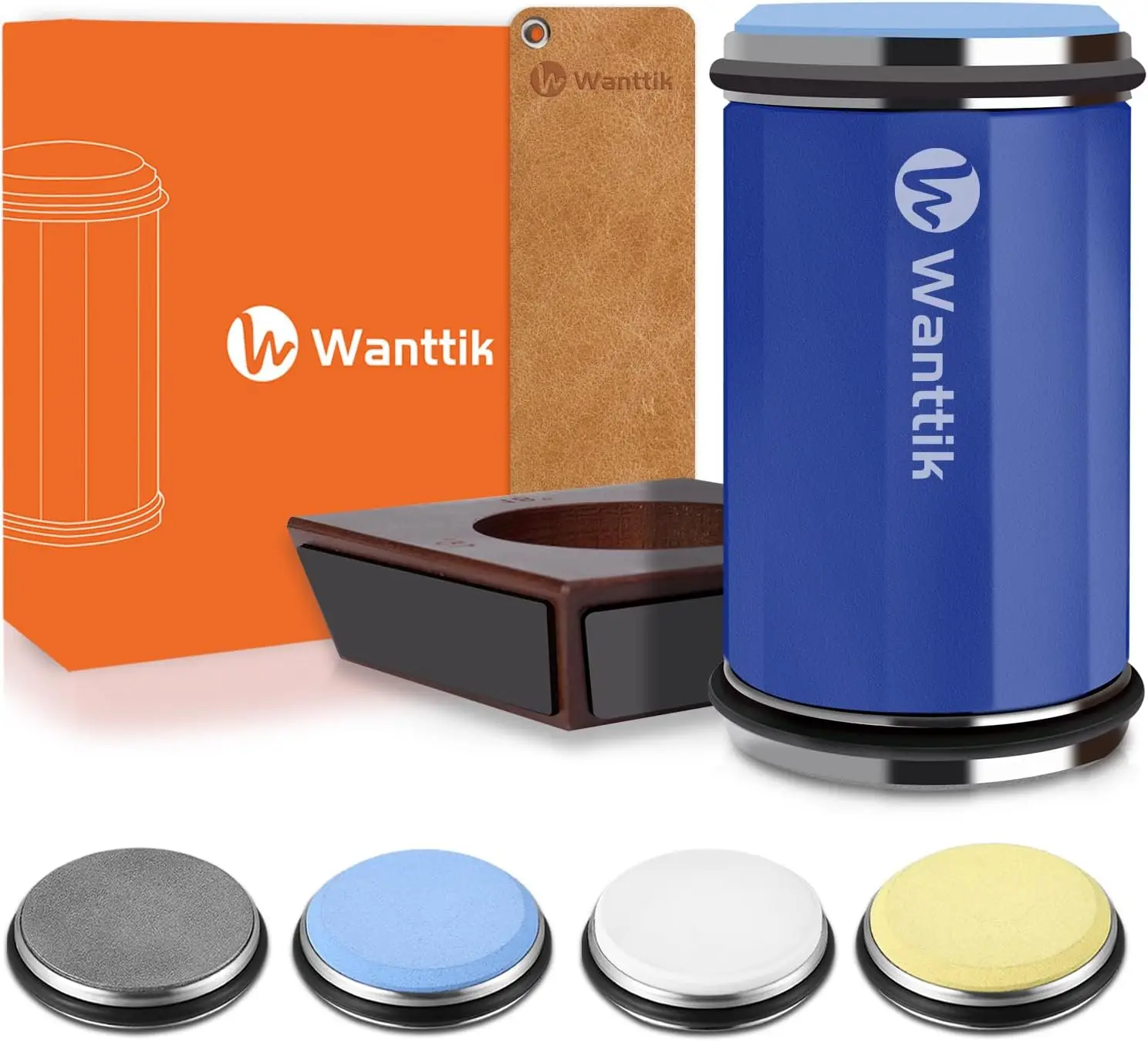 

Rolling Knife Sharpener Kit, Upgraded Roller Knife Sharpener with Leather Strop for Kitchen Knives, 4-Disc Rolling Stone