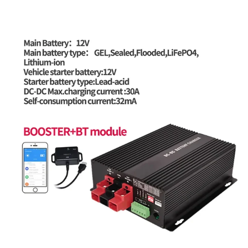 slimme DC-oplader 12V 60A 30A met Booster-ondersteuning Bluetooth-app lithiumbatterij Volautomatisch opladen - afbeelding 1