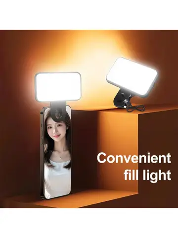 Mini Selfie Fill Light Rechargeable 3 Modes Adjustable Brightness Portable For Mobile Phone Computer LED Fill Light