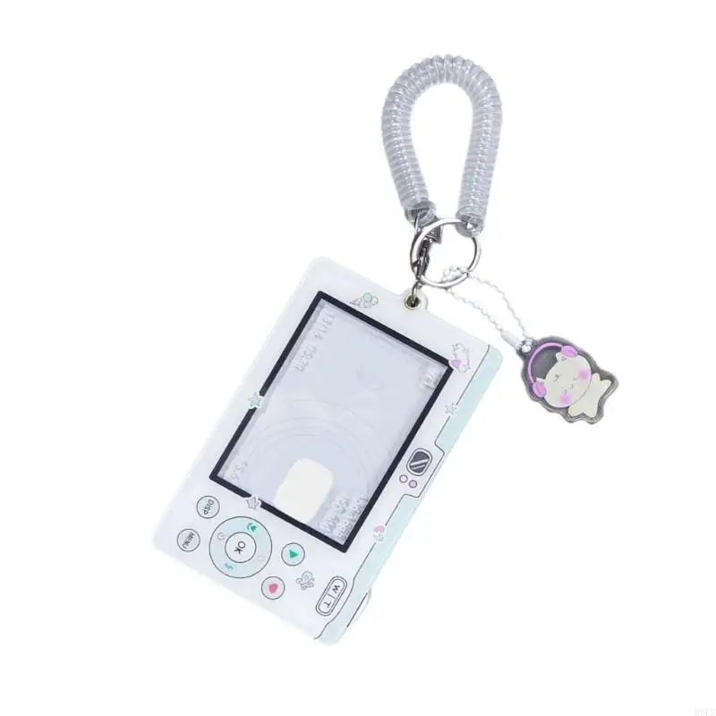 

Acrylic Bus Card Holder Photocard Holder Cartoon Card Holder with Pendant Keychain for Woman Girl