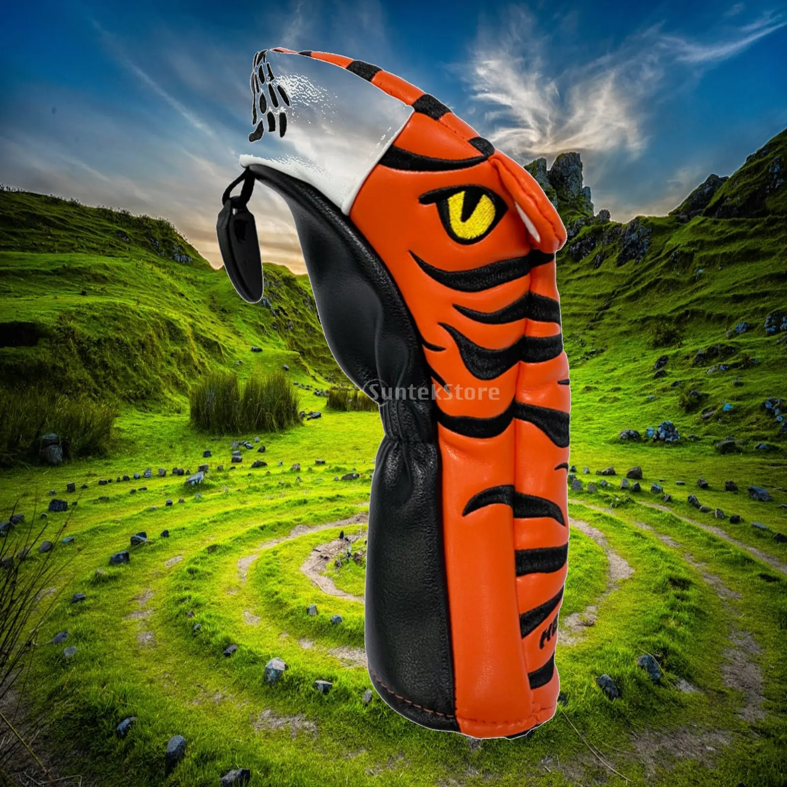 

Golf Club Head Cover Premium Tiger Character Plush PU Wood Cover for Golfing Accessory Equipment Gift