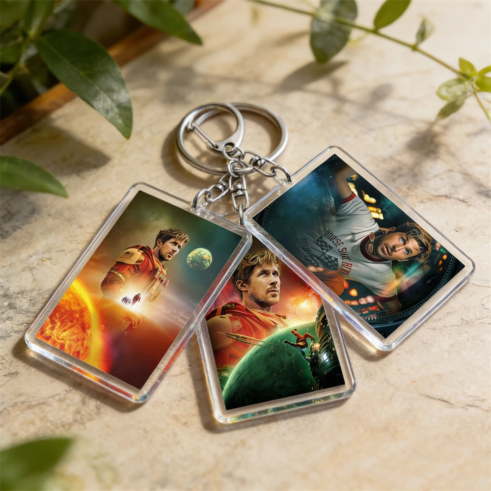 Movie Project Hail Mary Keychain for Accessories Mission Crest Rocky Space Andy Weir Warning Astrophage Film Keyring Fans Gifts