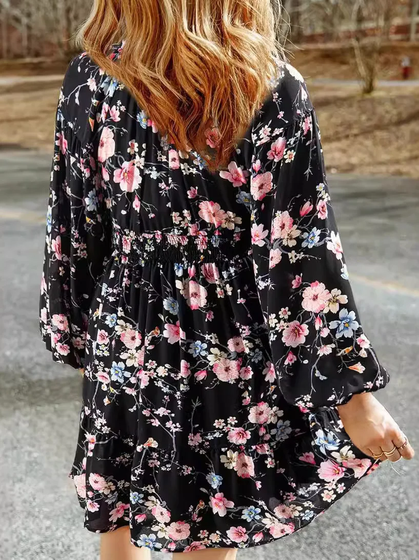 Décontracté v-ne Long Sve a-ligne Dr confortable taille ample Polyester tricoté automne Faion basique Sle t-shirt ensemble de pièces