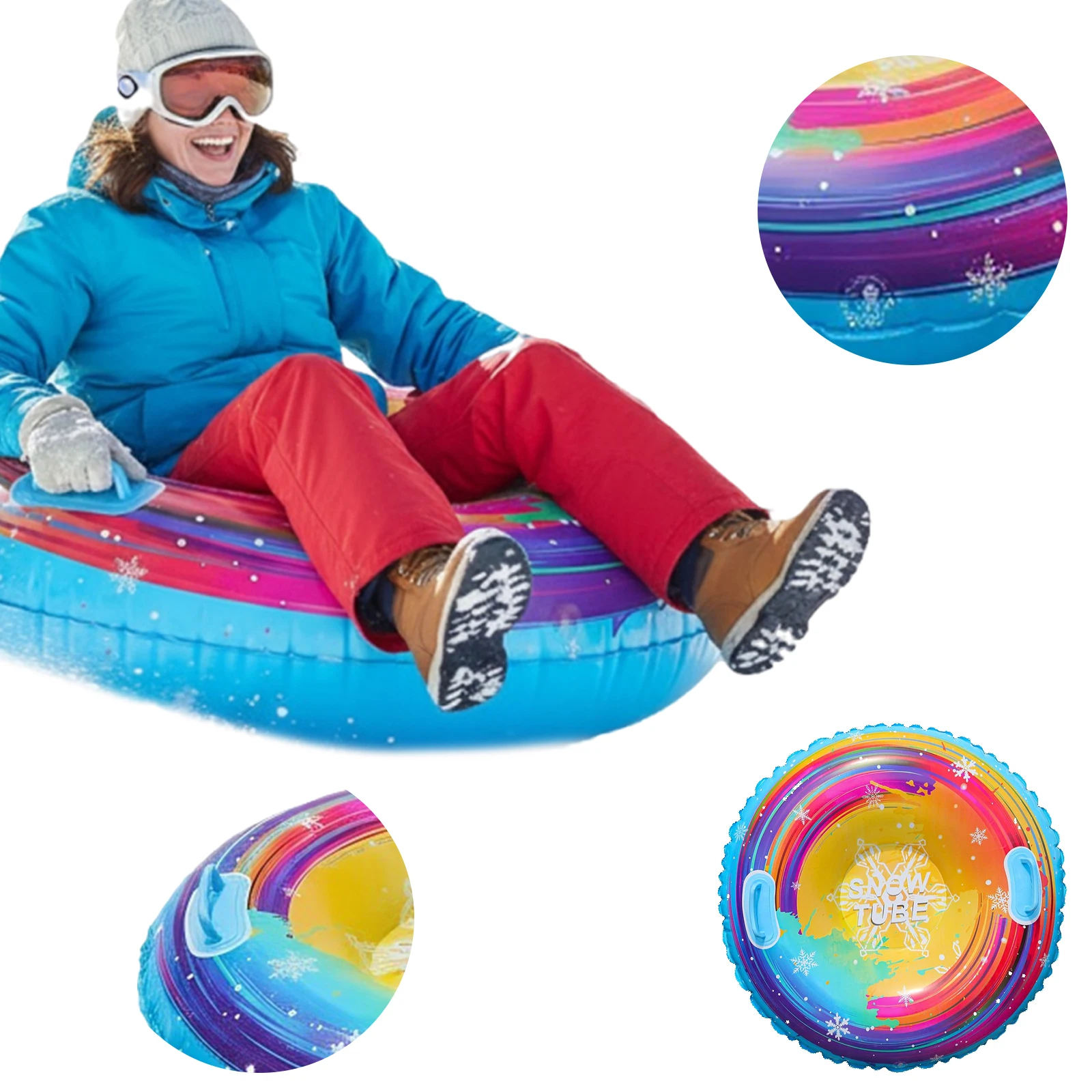 

Hard Bottom Sleds Thickened Heavy Duty Snow Tube Sled Cold-Resistant Christmas Birthday Gift for Family for Kids and Adults