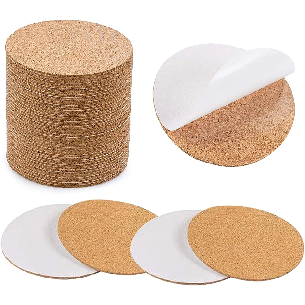 Coaster rond en liège auto-adhésif, 10/20/50 pièces, pour bricolage, peinture artistique diamant, artisanat, tapis en liège