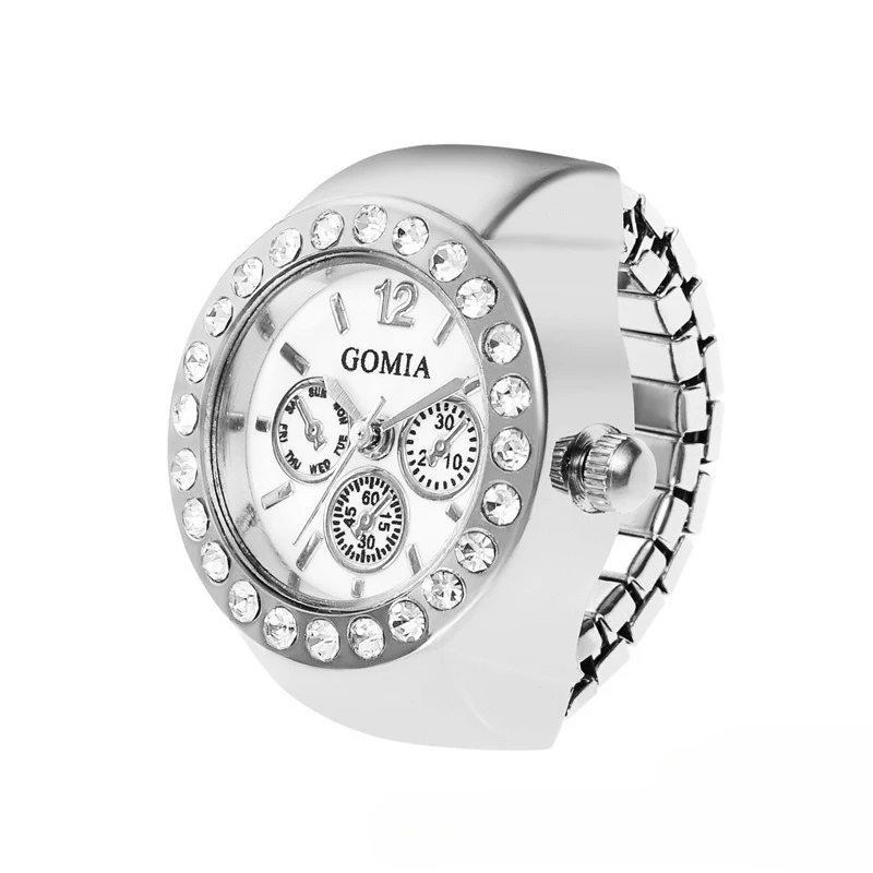 Dreiäugige Kristalle Ringe Uhr Damen Elegante Persönlichkeit High-end-Sinn Mode Ring Charme Schmuck Weihnachtsgeschenk – Detail 5