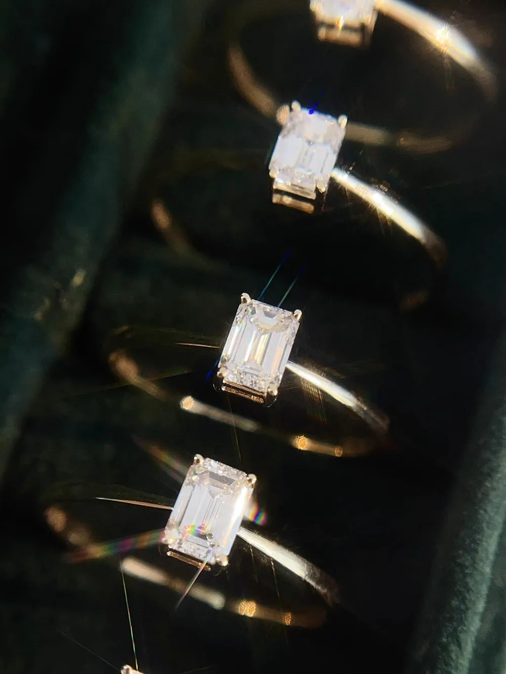 IGI Lab Growing Diamond Ring Emerald shape D Color 1 2 3Ct Solid 10K Yellow Gold Ring Diamond wedding ring Factory Engagement