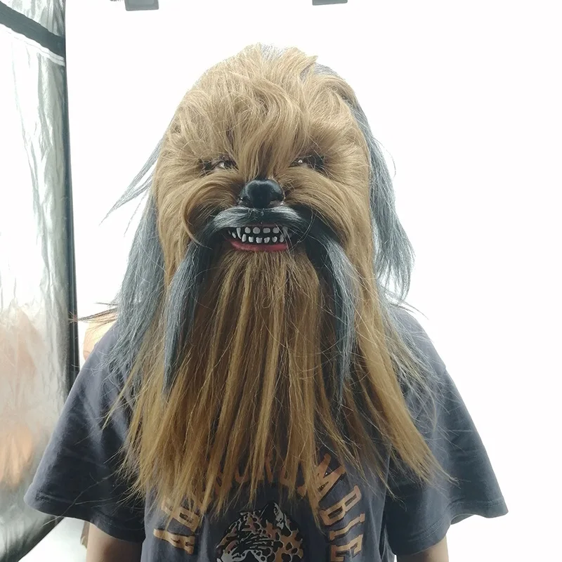 Chewbaca Mask Unisex Chewie Latex Mask Head Cover Halloween Party Cosplay Costume Accessories Props